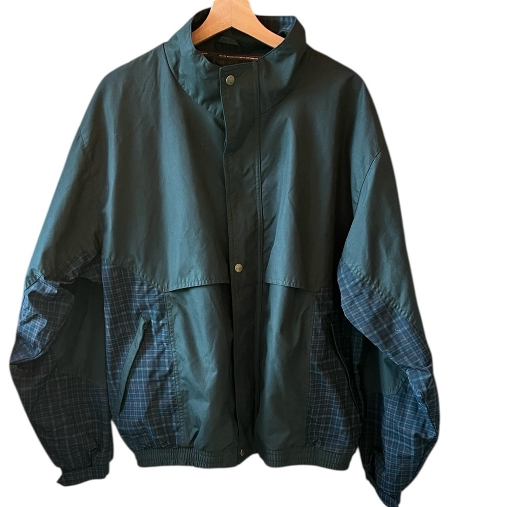 Sun Mountain Sports Vtg Green Plaid Chore Jacket Sz L
